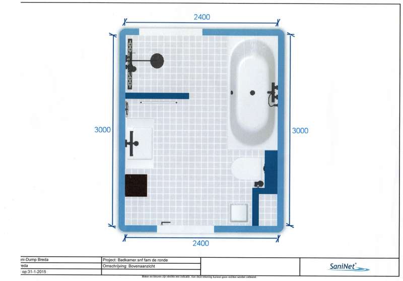 Realiseren badkamer 3x2,40meter